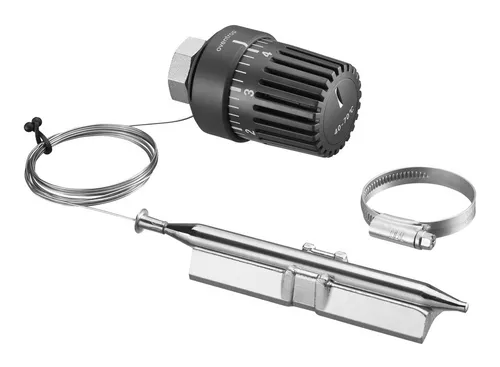 OVENTROP Temperaturfühler mit Anlegefühler - Regelbereich 30 - 60 °C - Präziser Temperaturfühler für effiziente Heizungsregelung, ideal für Wohnräume und Industrieanwendungen.