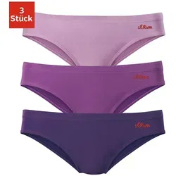 Bikinislip S.OLIVER, Damen, Gr. 48/50 (XXL), bunt (beere, lila), Jersey, Obermaterial: 90% Baumwolle, 10% Elasthan (LYCRA), unifarben, körpernah, Unterhosen, aus elastischer Baumwoll-Qualität