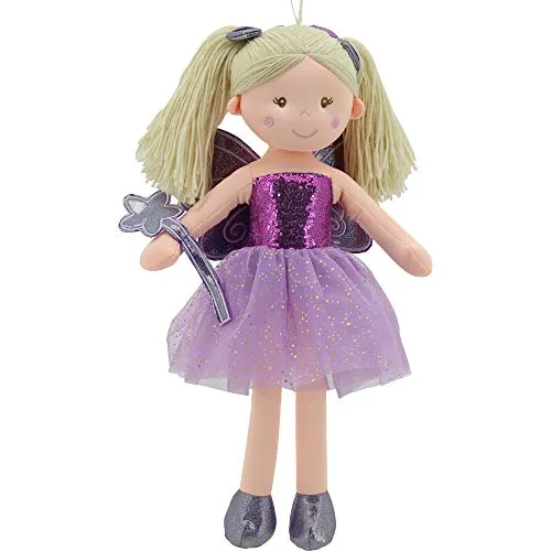 Sweety Toys 11834 Stoffpuppe Fee - Prinzessin 60 cm lila - Weich- & Stoffpuppen, detailreiche Fee mit Pailletten, antiallergisch und schwer entflammbar, perfekt zum Kuscheln und Spielen.