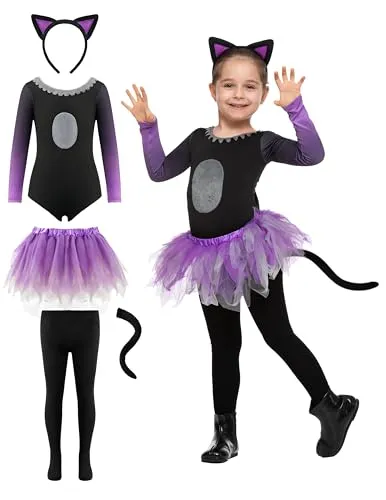 Spooktacular Creations Halloween Child Girl Purple Black Tutu Cat Rock Kostüm für Party (mittel (8-10 Jahre))