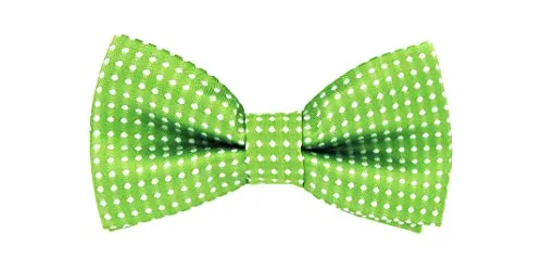 axy Kinderfliege, Jungen Fliege, bereits gebunden, Konfirmation verstellbar in verschiedenen Farben KFLI1 (Grün mit weissen Punkten)