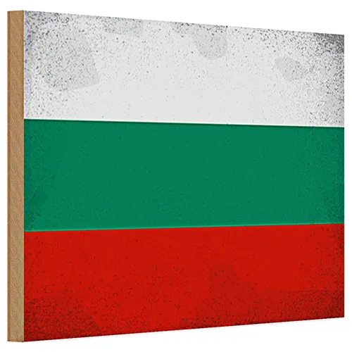 Holzschild Flagge Bulgarien 30x20cm Flag Bulgaria Vintage