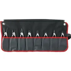 FORMAT Sicherungsringzangen-Set 8-teilig - Sicherungsringzangen aus Chrom-Vanadium-Stahl, in Öl gehärtet und angelassen. Lieferung in Kunstleder-Rolltasche, ideal für präzises Arbeiten mit Innen- und Außenringen.