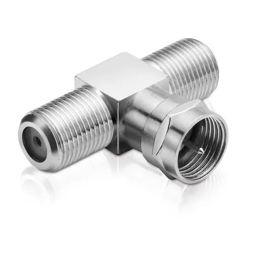 conecto Sat-T-Stück 1-mal F-Stecker auf 2-mal F-Buchse SAT-Kabel