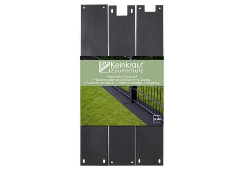 UNUS Keinkraut® Zaunschutz Unkrautschutz aus recyceltem Kunststoff schwarz S3