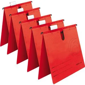 Herlitz Hängehefter 5874995, UniReg easy orga, A4, kaufmännische Heftung, rot, Karton, 5 Stück