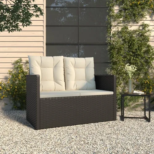 Maison Exclusive Gartenbank mit Kissen Schwarz 105 cm