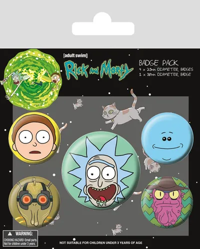 Rick and Morty Heads Anstecker Button Pin Abzeichen Brosche Anstecknadel