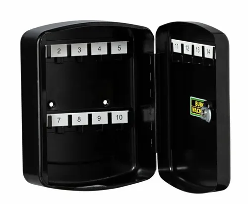 Burg-Wächter Schlüsselbox KB 24 S - abschließbar, 24 Haken für optimale Schlüsselorganisation, modernes Design in Schwarz