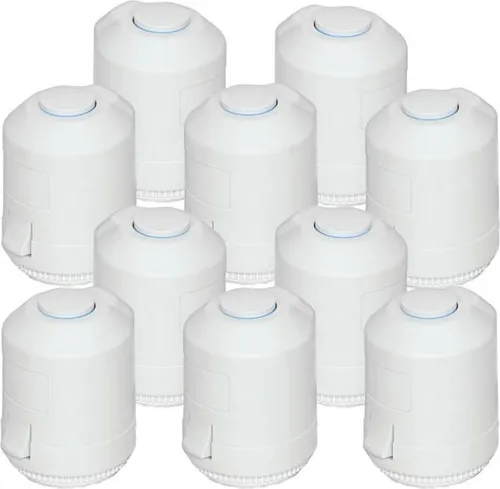 Möhlenhoff Stellantrieb VM 230 V NC mit VA 80 Adapter - 10 Stück - Rohrklappen & Stellantriebe, universell einsetzbarer Stellantrieb für Fußbodenheizung, ideal für effiziente Heizungssteuerung. Stromlos geschlossen (NC) mit First-Open-Funktion.