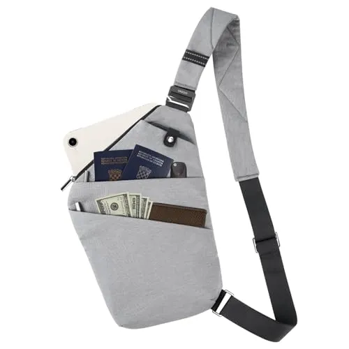 Tibroni Schultertasche Sling Bag Anti-Diebstahl Umhängetaschen Crossbody Brusttasche Chest bag für Damen und Herren für Freien Reisen Wandern Joggen