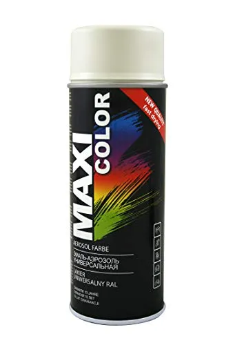 Maxi Color NEW QUALITY Sprühlack Lackspray Glanz 400ml Universelle spray Nitro-zellulose Farbe Sprühlack schnell trocknender Sprühfarbe (Ral 9010 reinweiß glänzend)