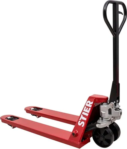 STIER Hubwagen 2500kg - Handhubwagen mit 1000mm Gabellänge und Nylon-Reifen - Hochhubwagen mit einer Tragfähigkeit von 2500 kg, ideal für den Einsatz in Lager und Logistik. Robuste Nylon-Reifen sorgen für hohe Mobilität und Langlebigkeit.