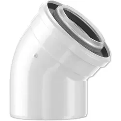 Buderus Abgassystem konzentrischer Bogen 45° DN 80/125 - Aschesauger-Zubehör aus hochwertigem Kunststoff und verzinktem Stahl, max. Abgastemperatur 120 °C, ideal für effiziente Abgasführung.