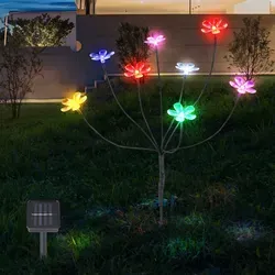 GLOBO LIGHTING LED Solarleuchte mit 8 bunten Blüten