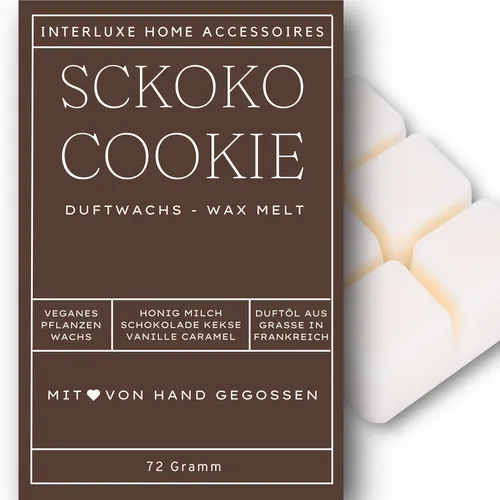 Interluxe Duftwachs - Schoko Cookie - Wachsmelt Pflanzenwachs Schokoladenduft