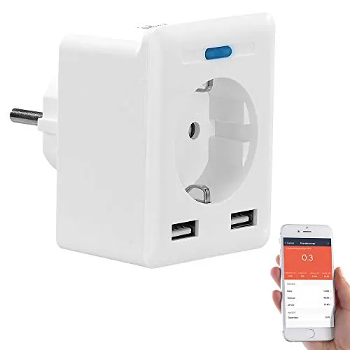 Luminea Home Control Elesion Home Assistant: WLAN-Steckdose, 2 USB-Ports, App, für Alexa, Google Assistant, Siri (Steckdose Elesion, WLAN-Steckdose Alexa kompatibel, Bedienungsanleitungen)