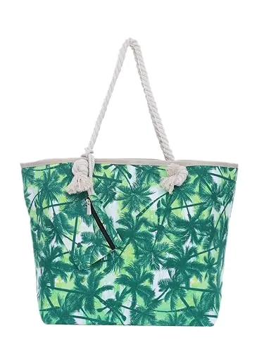 DonDon Strandtasche XXL mit Reißverschluss in grün von DonDon