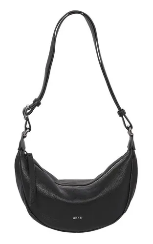 Abro Schultertasche Hobo Bag aus echtem Leder schwarz von abro