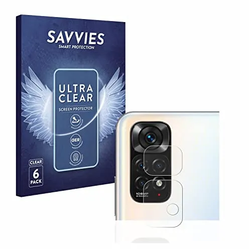 Savvies 6 Stück Schutzfolie für Xiaomi Redmi Note 11S (NUR Kameraschutz) Displayschutz-Folie Ultra-Transparent