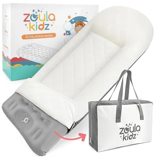 zoula kidz® Aufblasbares Reisebett für Kinder - Sicherer Schlaf mit Rausfallschutz - Aufblasbares Kinderbett mit integriertem Rausfallschutz und Fußpumpe, ideal für Reisen, Camping oder Zuhause. Ökotex-zertifizierter Bezug für empfindliche Kinderhaut.