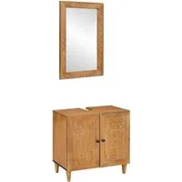 vidaXL Badezimmermöbel Set Wandmontiert 2 pcs Braun – Rustikaler Charme für dein Bad - Esszimmer – Dieses hochwertige Möbelset aus massivem Mango-Holz vereint Langlebigkeit und elegantes Design. Ideal für eine warme Atmosphäre, spart es Platz und bietet praktischen Stauraum.