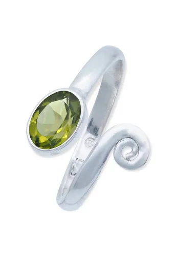 mantraroma Silberring 925er Silber mit Peridot in grün von mantraroma