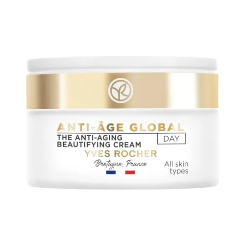Yves Rocher Anti-Âge Global Korrigierende Schönheits-Creme Tag 50 ml - Tagespflege mit pflanzlichem Knospen-Nektar für revitalisierte, strahlende Haut. Reduziert Falten und sorgt für ein glattes, jugendliches Finish.