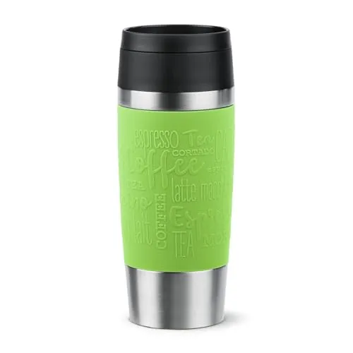 Emsa Isolierbecher Travel Mug N2020700, 360 ml - Thermobehälter mit doppelwandigem Edelstahl, hält Getränke bis zu 4 Stunden warm und ist auslaufsicher. Ideal für unterwegs mit komfortablem Quick-Press-Verschluss und 360°-Trinköffnung.