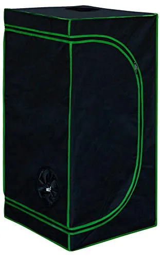Kingpower Gewächshaus Grow Box 100x100x200 cm - Indoor Gewächshaus für optimale Pflanzenzucht, lichtundurchlässig mit 95% Lichtreflexion. Ideal für Kräuter, Blumen und Gemüse in jedem Raum.