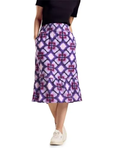 STREET ONE Jersey Midirock in lila von Street One