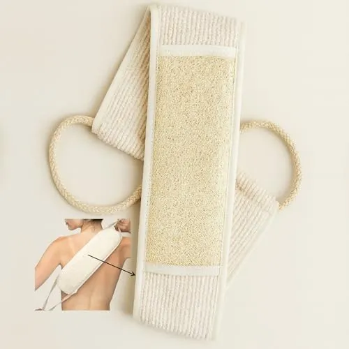 Strauss Home Natürlicher Luffa-Körperschwamm – Umweltfreundlicher & biologisch abbaubarer Duschschwamm – Sanftes Peeling für Damen & Herren – Premium Bade- & Duschpflege (Rückenwaschgurt)