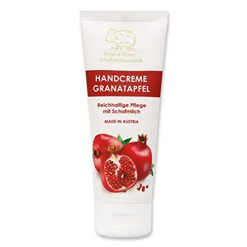 Handcreme mit Schafmilch - Lanolin i.d.Tube - 70 ml - Florex Schafmilchkosmetik - Granatapfel