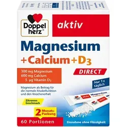 DOPPELHERZ Magnesium+Calcium+D3 DIRECT Pellets 60 St