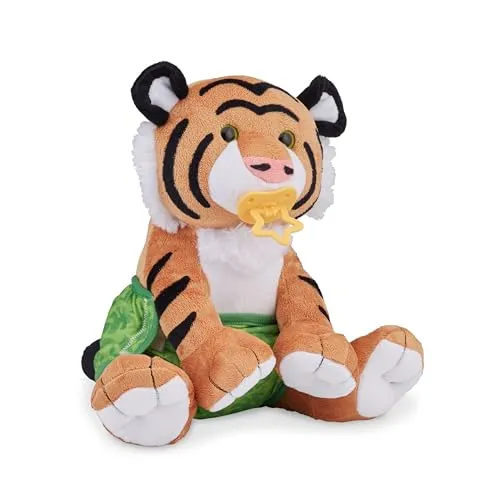 Melissa & Doug Baby-Tiger Plüschtier - Stofftier Tigerbaby zum Kuscheln mit abnehmbarem Schnuller und Babyflasche. Ideal für interaktives Spielen und Pflege für Kinder von 2-5 Jahren.