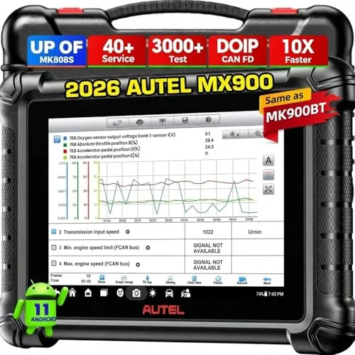 Autel MaxiCheck MX900 OBD2 Diagnosegerät Auto, 2025 Funktion wie MK900 MK900BT, Upgrade MaxiCOM MK808BTPRO MK808S MX808S Diagnosegerät für Alle Fahrzeuge, 3000+ Aktive Test,DoIP&CANFD, 40+ Dienst,OS11