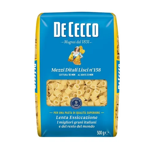 De Cecco Mezzi Ditali Lisci Nr. 158 500 G.