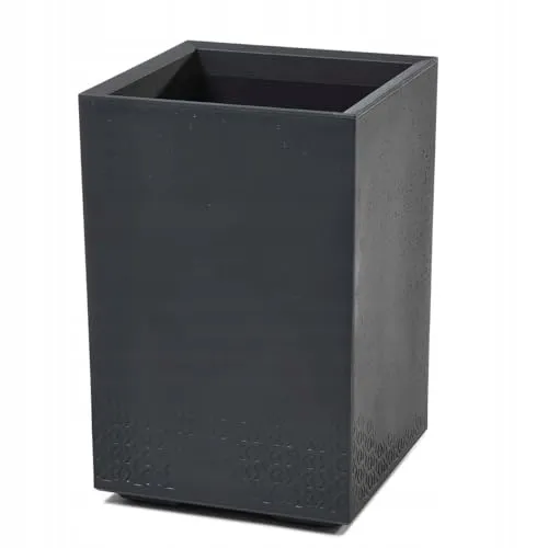 HowHomely Blumentopf Grau 59 x 40 x 40 cm - Pflanzkübel Groß auf Rollen - Garten-Zubehör mit modernem Design und langlebiger Betonoptik, ideal für Terrasse und Balkon. Praktische Rollen und Abflussstopfen für einfache Handhabung und Pflege.