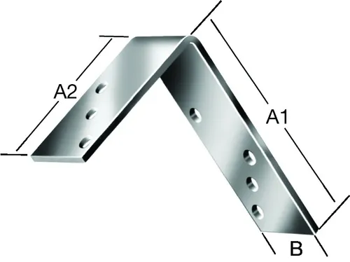 Balkenwinkel VORMANN AUGUST stark 000179, verzinkt 000179120Z - Robuster Balkenwinkel mit versenkten Schraublöchern für eine saubere Holzverbindung. Ideal für den professionellen Einsatz in Bauprojekten.