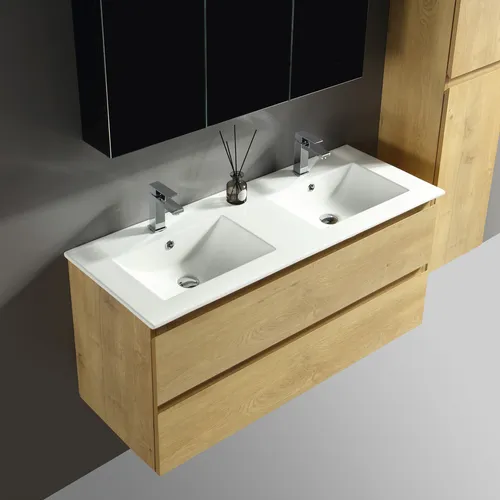 Alpenberger Doppelwaschtisch mit Unterschrank 120 cm in braun von Alpenberger