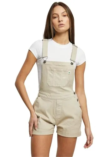 Urban Classics Damen Jumpsuit Ladies Organic Short Dungaree Offwhite raw S