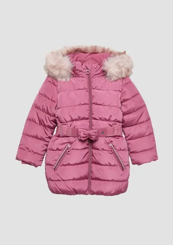 s.Oliver Steppmantel mit Abnehmbarer Kapuze und Gürtel in Pink - Funktionsjacke mit Glitzer-Effekt, abnehmbarer Kapuze und Fleecefutter, perfekt für stilvolle Wärme an kalten Tagen.