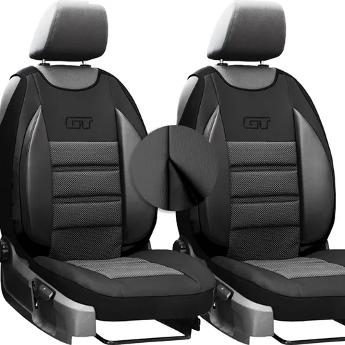 Autositzbezüge x2 - Autositzschoner Universalgröße - Sitzauflage Auto - Sitzbezug Auto Vordersitze - Matte für Sitze im Auto - Schwarz