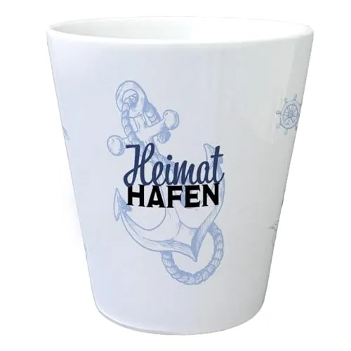 speecheese Alter Anker Blumentopf mit Spruch Heimathafen kreativer maritimer Wohnungseinweihung Übertopf maritimen Motiven Seemann Garten Familie Zuhause