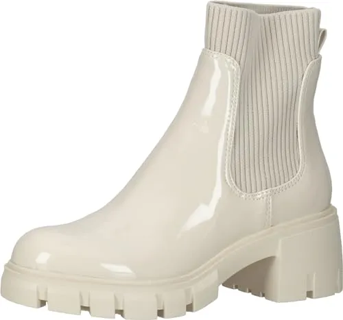 STEVE MADDEN Hutch Stiefelette aus Lederimitat - Stiefeletten mit Obermaterial in glänzender Lackoptik und stylischem Stretcheinsatz, perfekt kombinierbar für die kalte Jahreszeit.