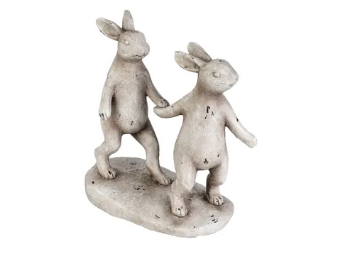 Hasen Paar auf Platte Osterhase Dekohase Hase Osterdeko Oster Deko Figur Artikel