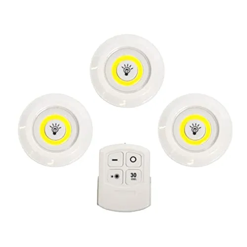 HAC24 3x COB Push Lampe mit Fernbedienung Batterie Dimmbar 200lm Unterbauleuchte Schranklampe Schrankleuchte