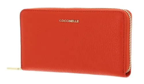 Coccinelle Metallic Soft Wallet Grained Leather Gazpacho