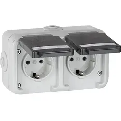 Peha AP-Steckdose 2-fach IP 54 Schuko grau D 6632 WAB von PEHA
