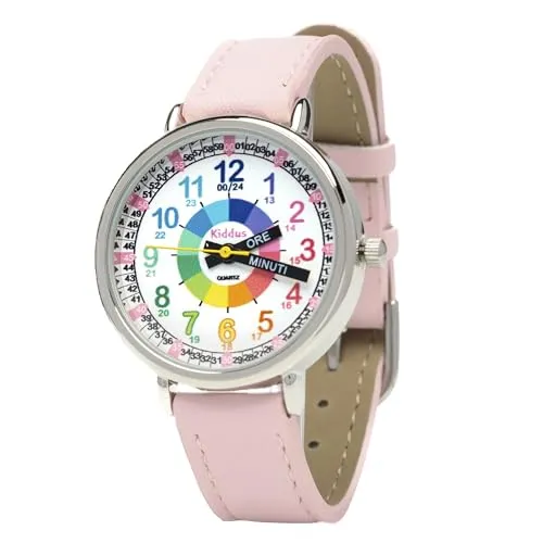 Kiddus Lernuhr Kinder, Analoge Armbanduhr ab 5 Jahren, Jungen Mädchen